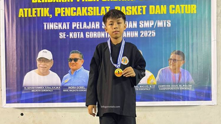 Abidzar Abbi Rizky, Siswa SDN 41 Hulondhalangi, Raih Juara 1 Pencak Silat Kota Gorontalo 2025